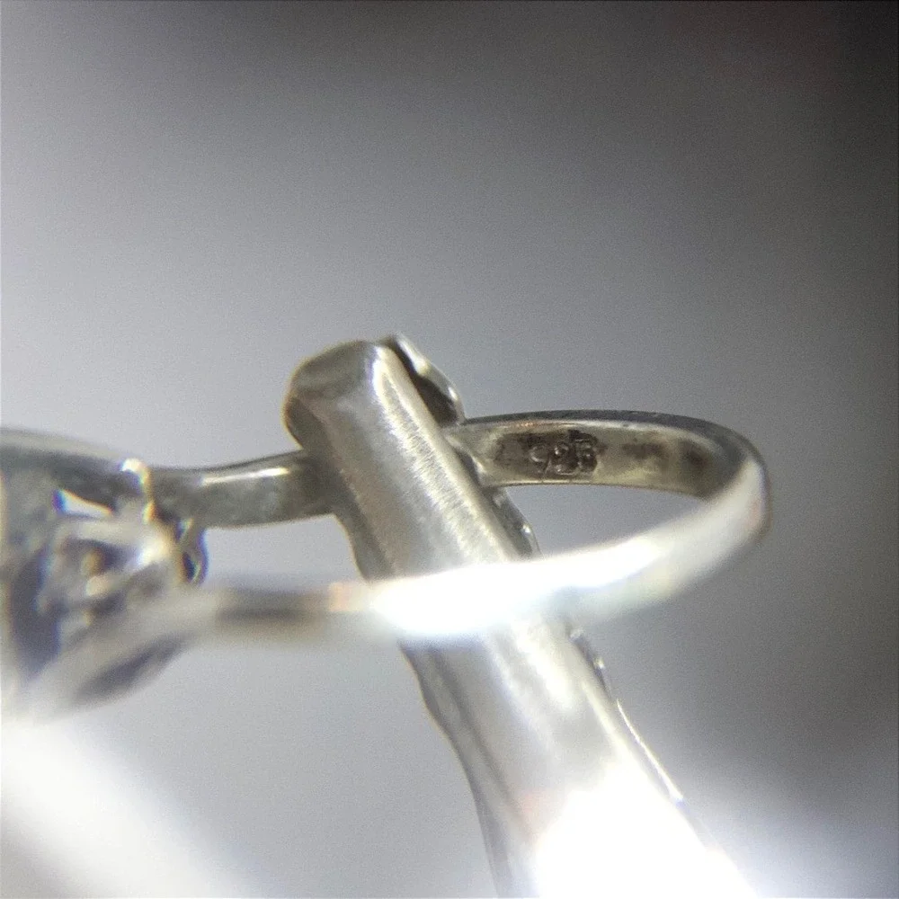 Sterling Silver‎ 925 Pear Cut Cubic Zirconia Bypass Accent Ring Size 5